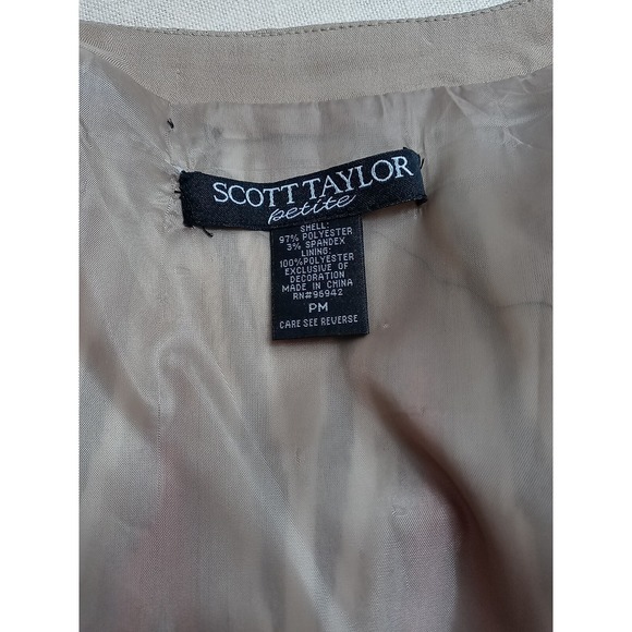 VTG Scott Taylor Fashion Jacket Women's Petite Size Medium Beaded Dress Coat 90s - Picture 10 of 10